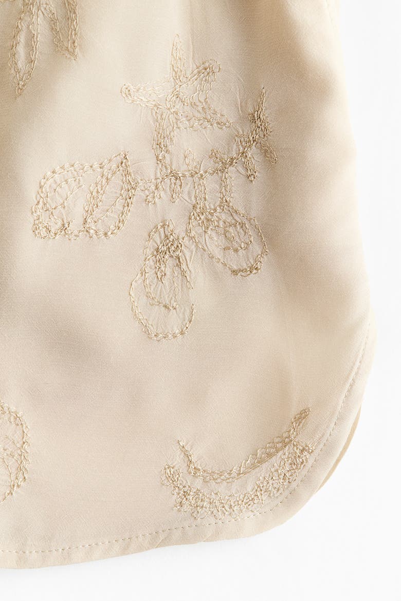 Embroidered Viscose Shorts, Alternate, color, Light beige