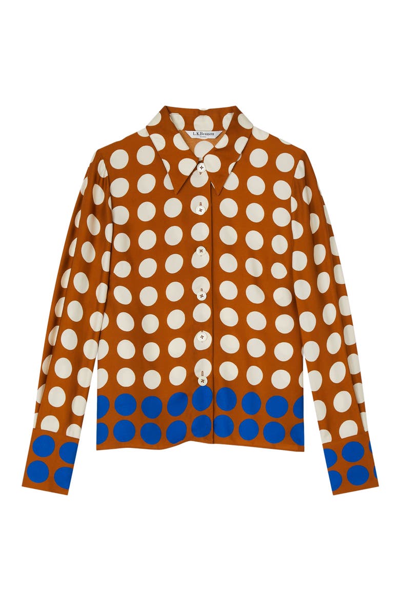 Elise Polka Dot Woven Top, Alternate, color, GOLD MULTI