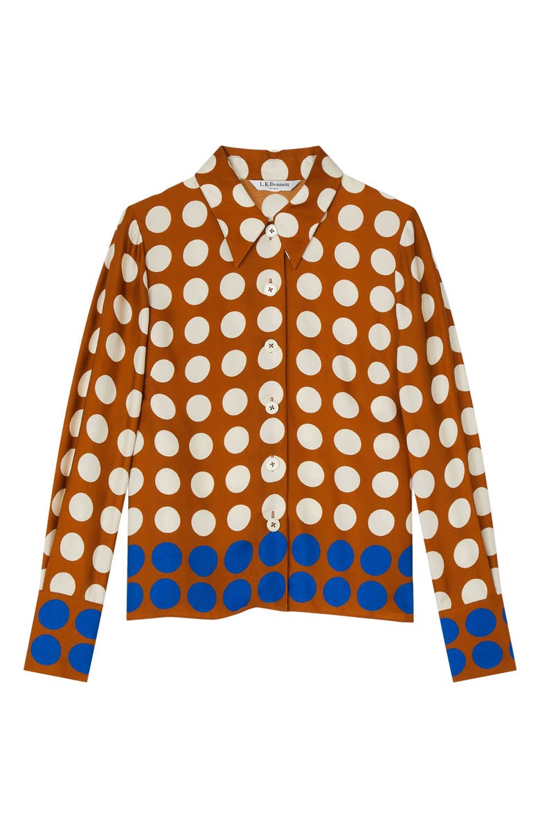LK Bennett Elise Polka Dot Woven Top, Alternate, color, 