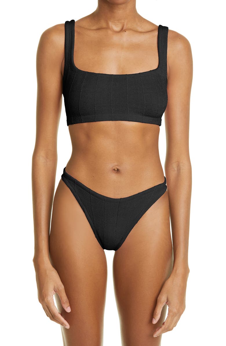 Hunza G Crinkle 2-Piece Swimsuit, Main, color, Black