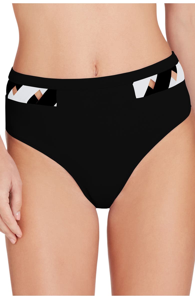 VALIMARE Martinique High Waist Bikini Bottom, Alternate, color, Black