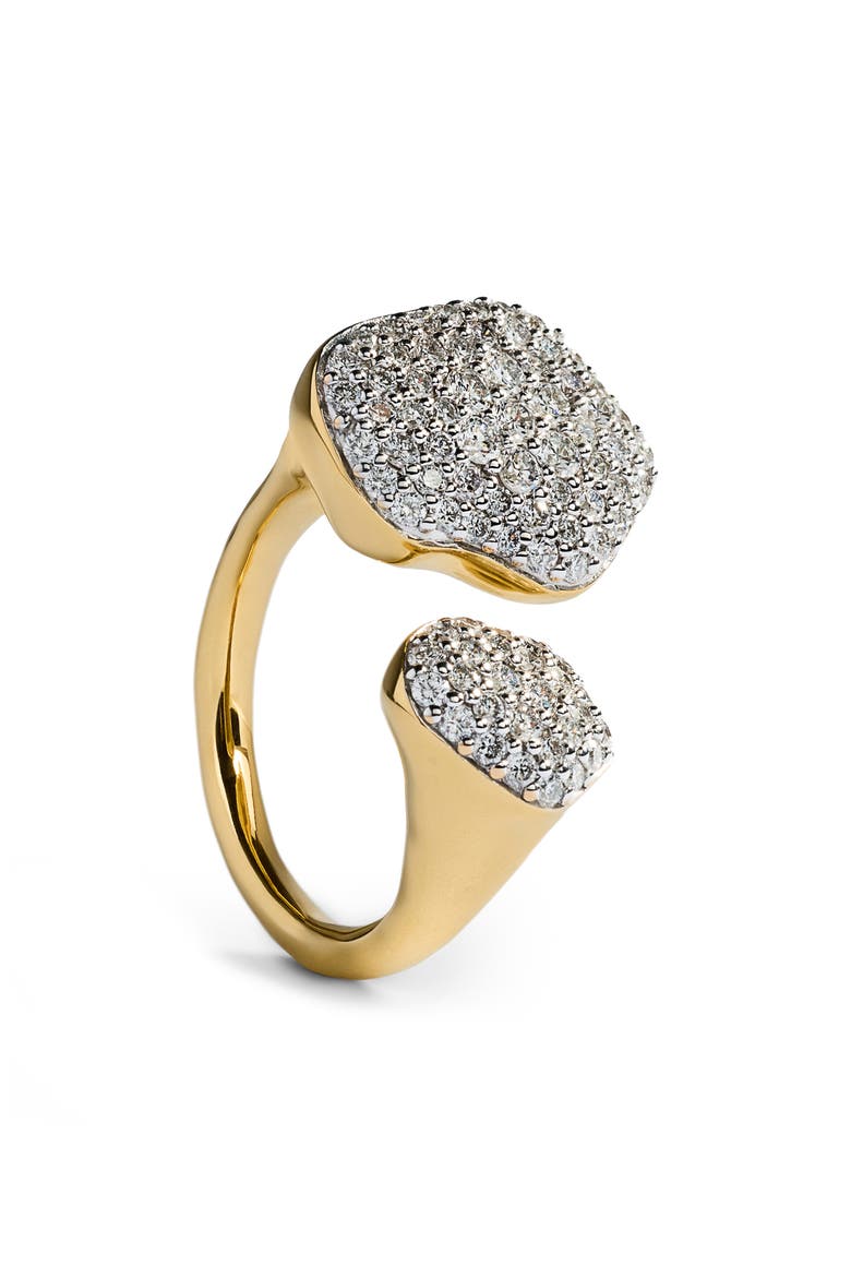 Odyssey Pavé Lab Grown Diamond Open Ring (Online Trunk Show), Main, color, 18K GOLD VERMEIL/ LAB DIAMOND