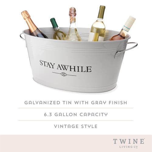 Twine Stay Awhile Metal Beverage Tub In Grey