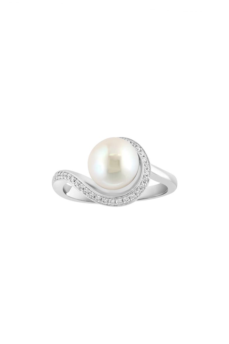 Diamond & Freshwater Pearl Ring, Alternate, color, WHITE