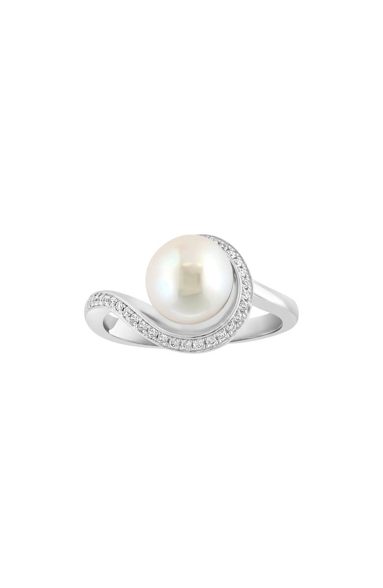 EFFY Diamond & Freshwater Pearl Ring, Alternate, color, White
