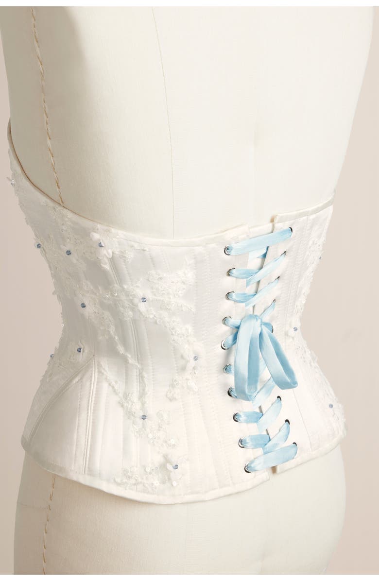 Scarlett Gasque Something Blue Corset, Alternate, color, Ivory