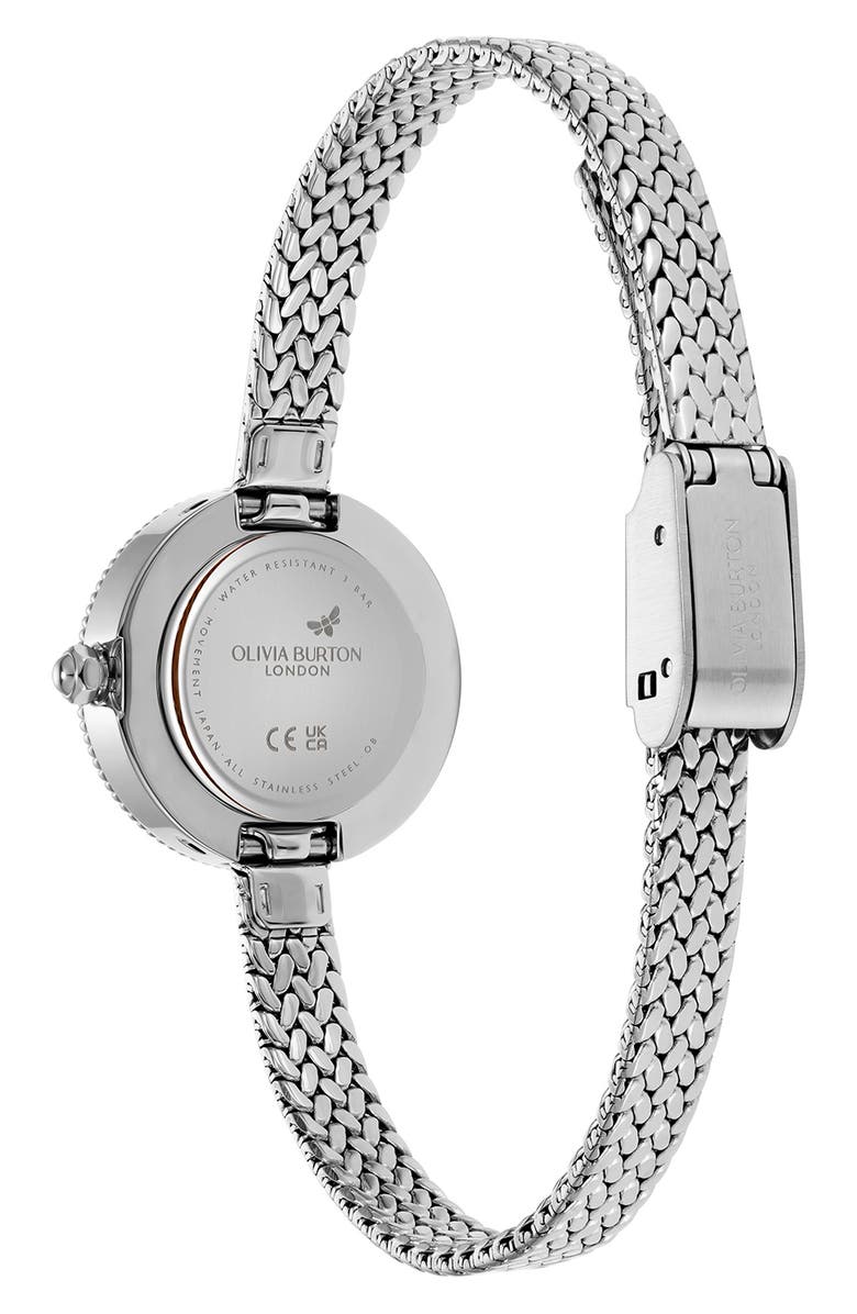 Olivia Burton Finery Mesh Strap Watch, 20mm, Alternate, color, Silver