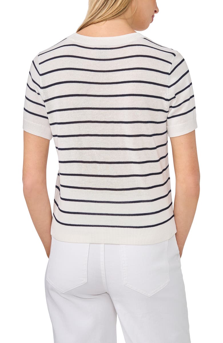 Halogen<sup>®</sup> Stripe Crewneck Sweater, Alternate, color, Bright White