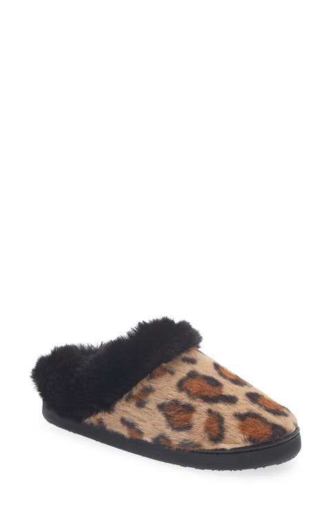 Faux Fur Collar Scuff Slipper