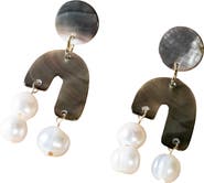 LIKHA Mother-of-Pearl Asymmetrical Drop Earrings