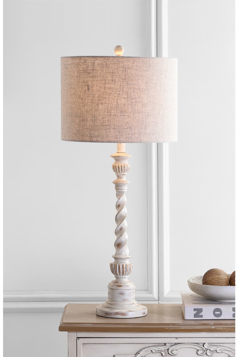 Regent 33" Rustic Resin LED Table Lamp, White Wash, Alternate, color, White Wash