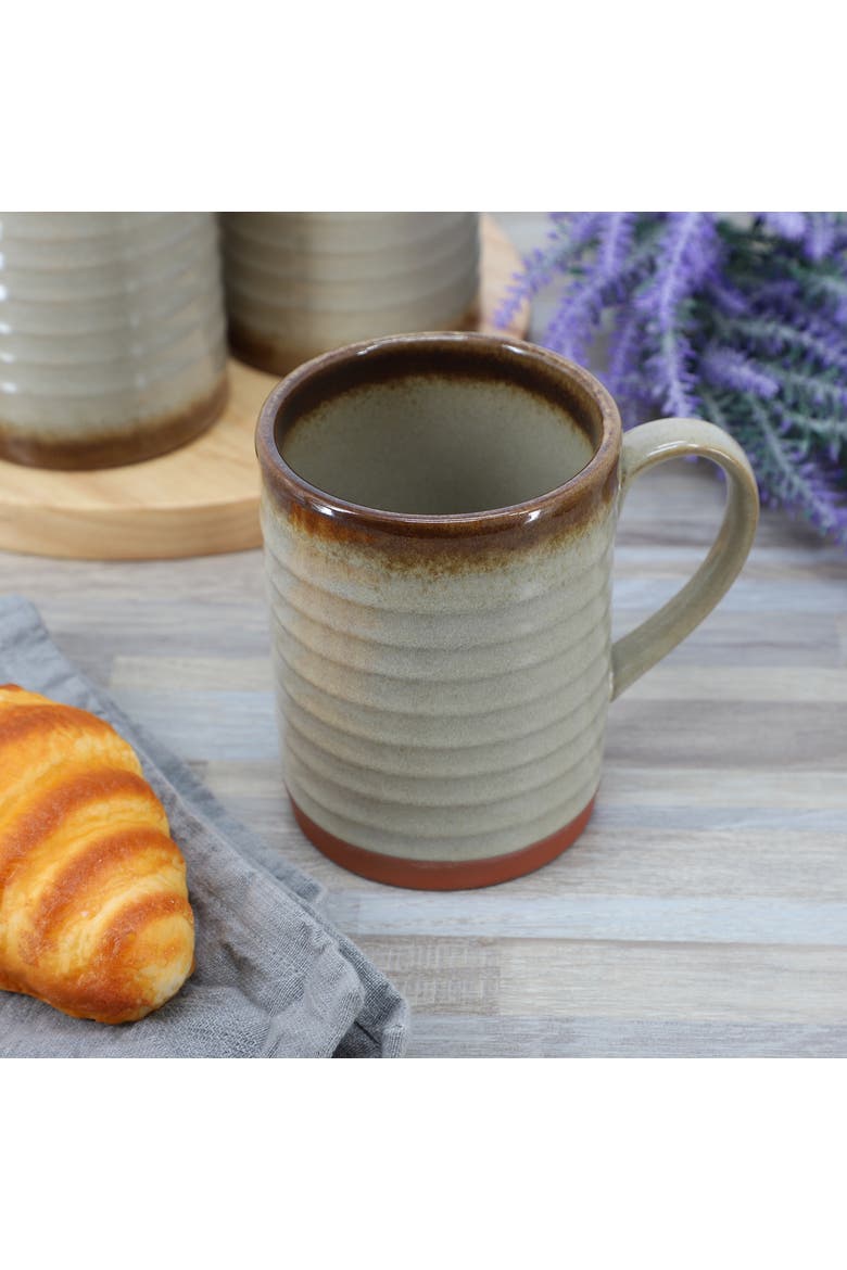 Terra Bella 4 Piece 18.5 Ounce Terracotta Mug Set, Alternate, color, Grey