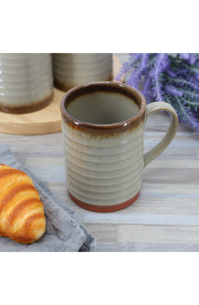 Gibson Home Terra Bella 4 Piece 18.5 Ounce Terracotta Mug Set, Alternate, color, Grey