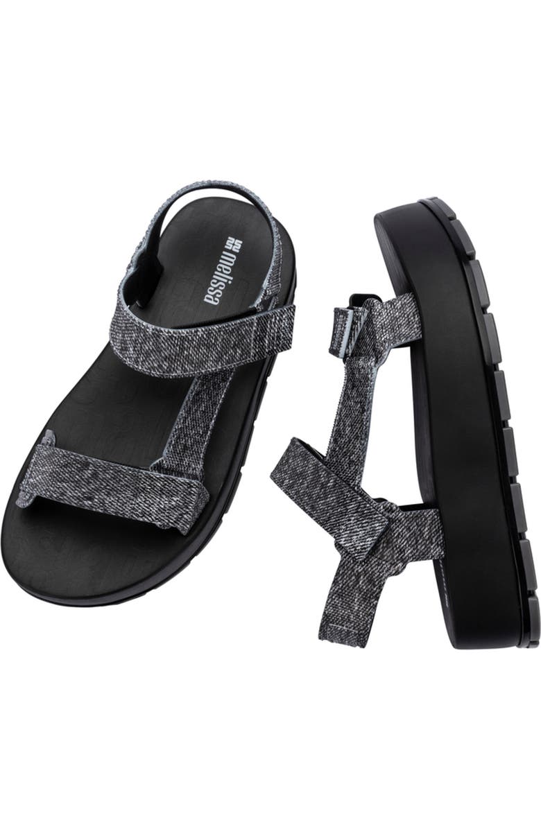 Melissa Flowing Platform Sandal, Alternate, color, Black Jeans
