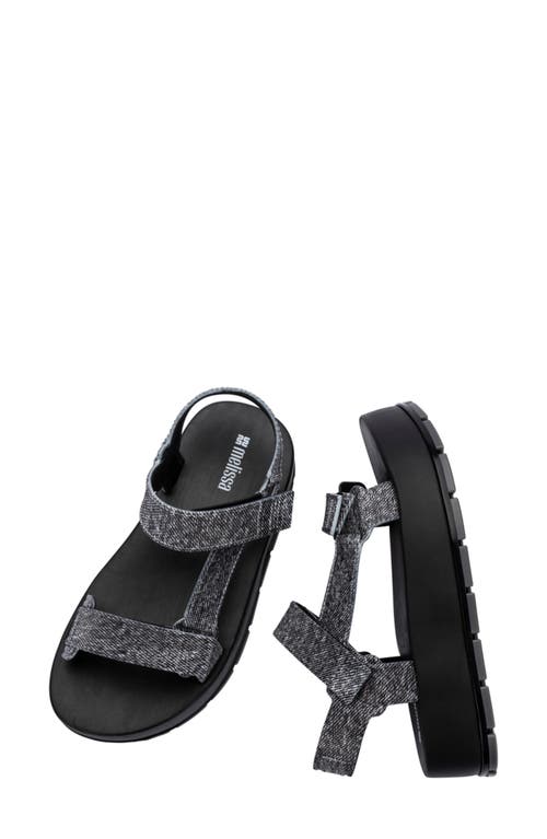 Melissa Denim Platform Strappy Sandal In #n/a, Women's At Urban Outfitters In Black Jeans