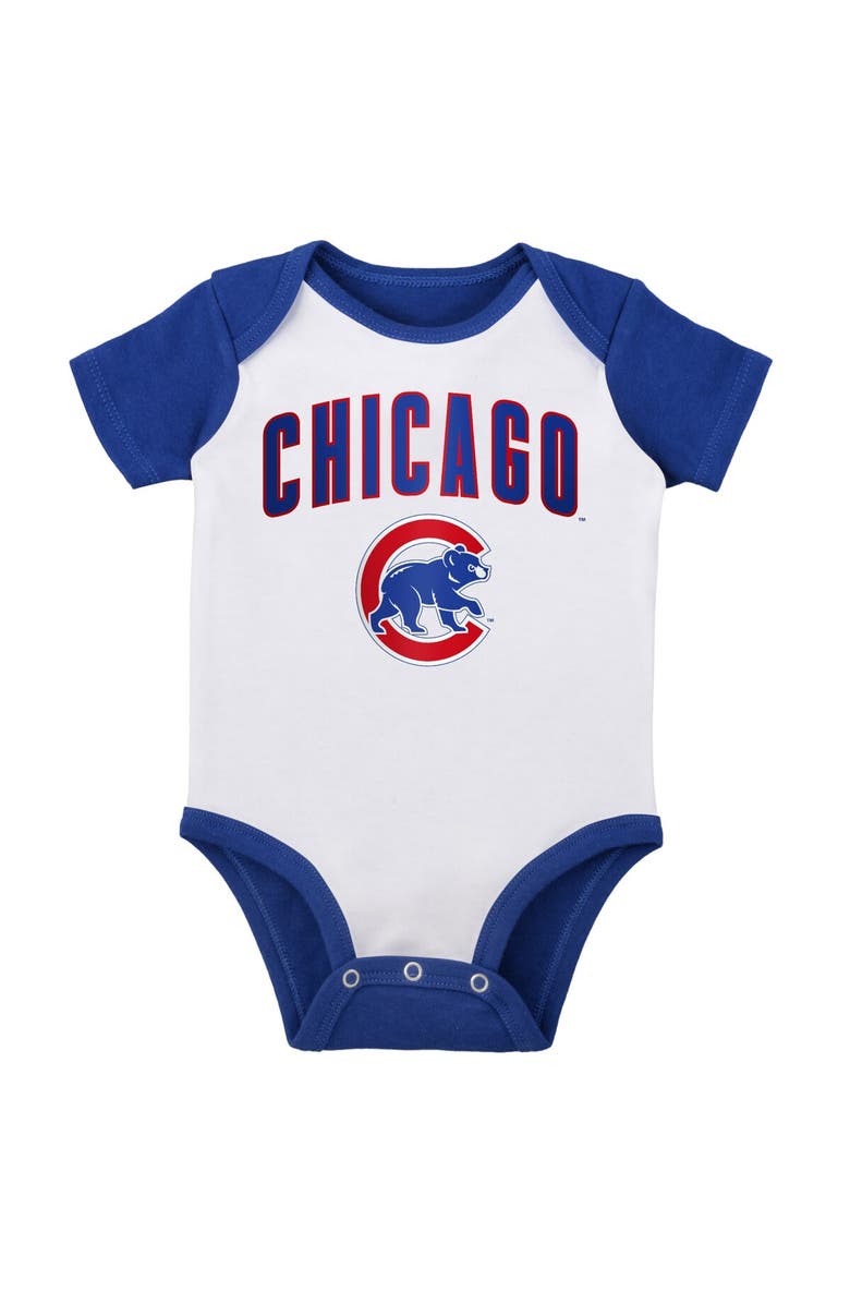 Outerstuff Newborn & Infant White/Heather Gray Chicago Cubs Little Slugger Two-Pack Bodysuit Set, Alternate, color,