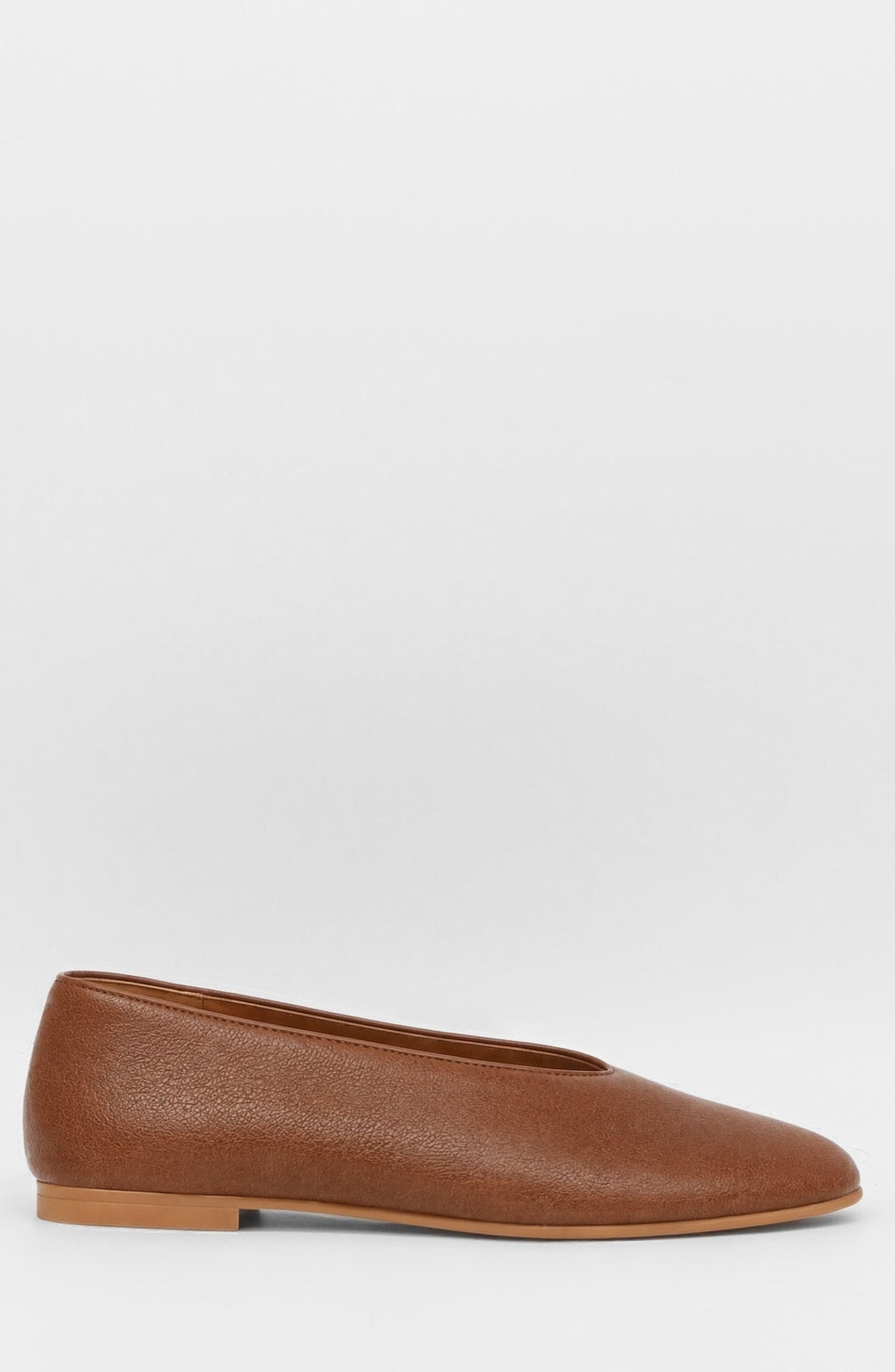 Essenza Leather Slip On Ballet Flat, Alternate, color, Brown