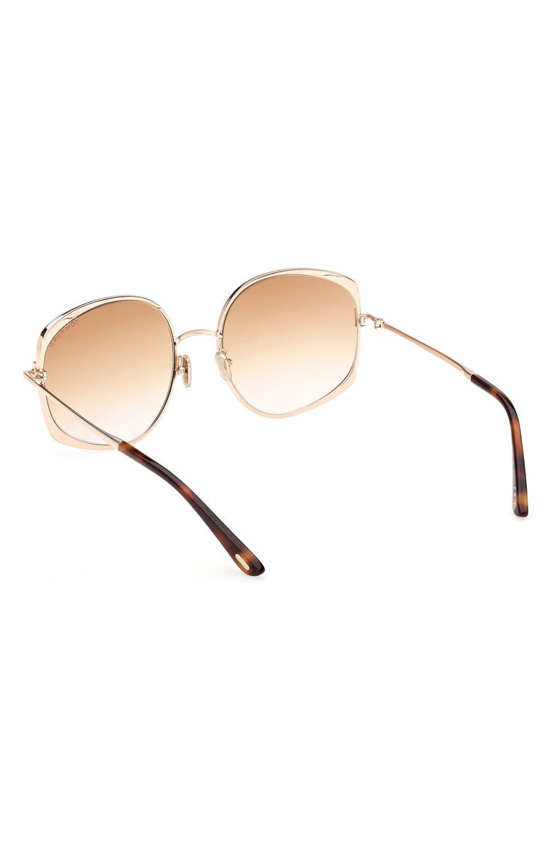 TOM FORD Abbey 58mm Round Sunglasses, Alternate, color, 