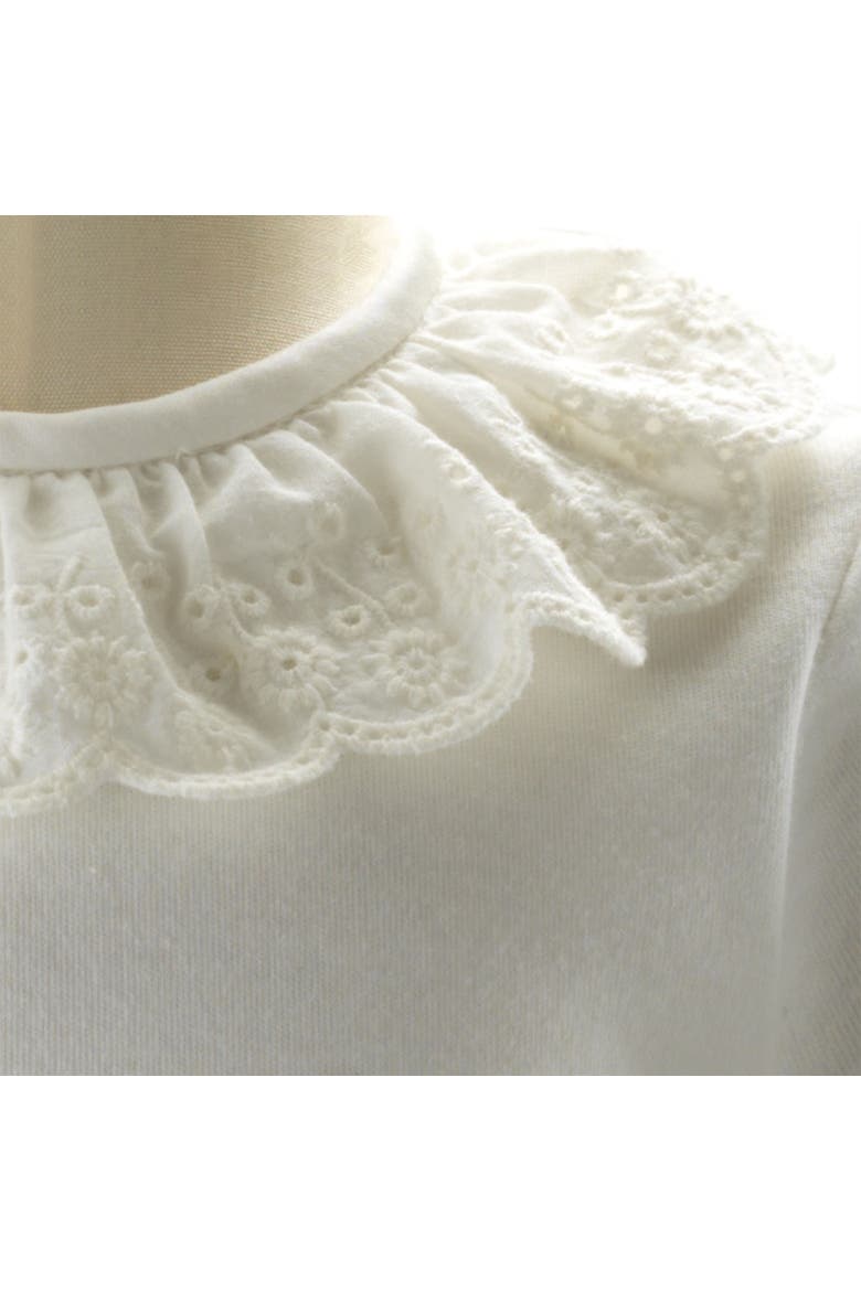 Broderie Collar Bodysuit, Alternate, color, White