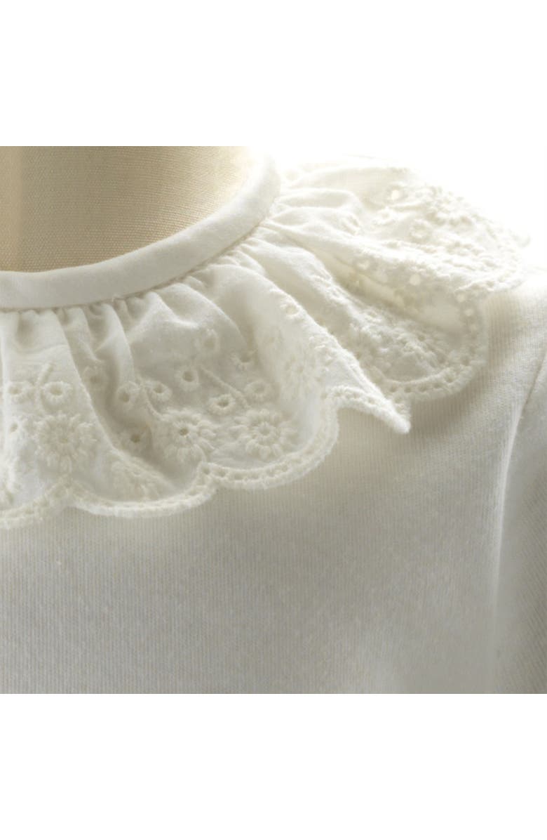 Rachel Riley Broderie Collar Bodysuit, Alternate, color, White