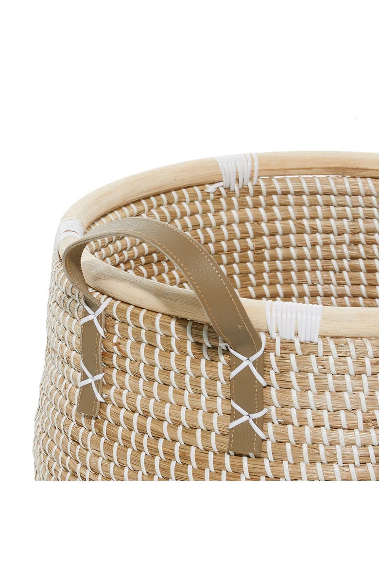 GINGER BIRCH STUDIO Brown Banana Leaf Contemporary Storage Basket with Handles - Set of 2, Alternate, color, Brown