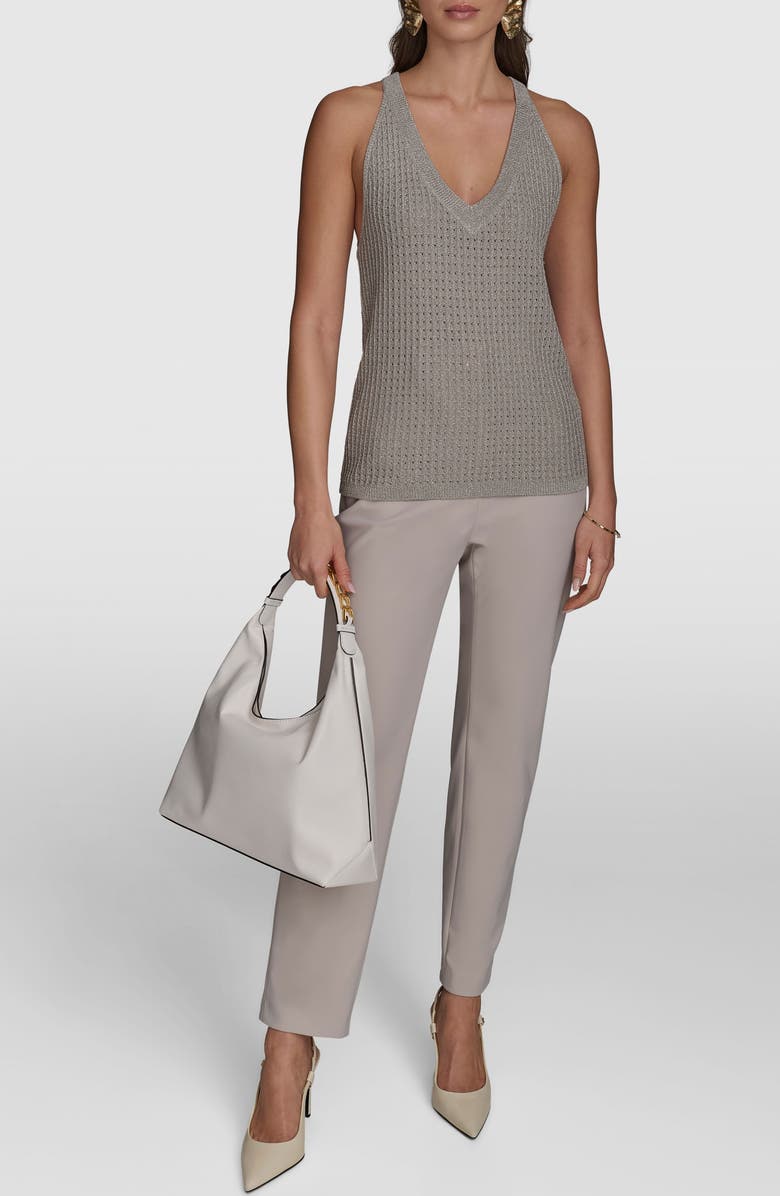 Donna Karan New York V-Neck Pointelle Sweater Tank, Alternate, color, 