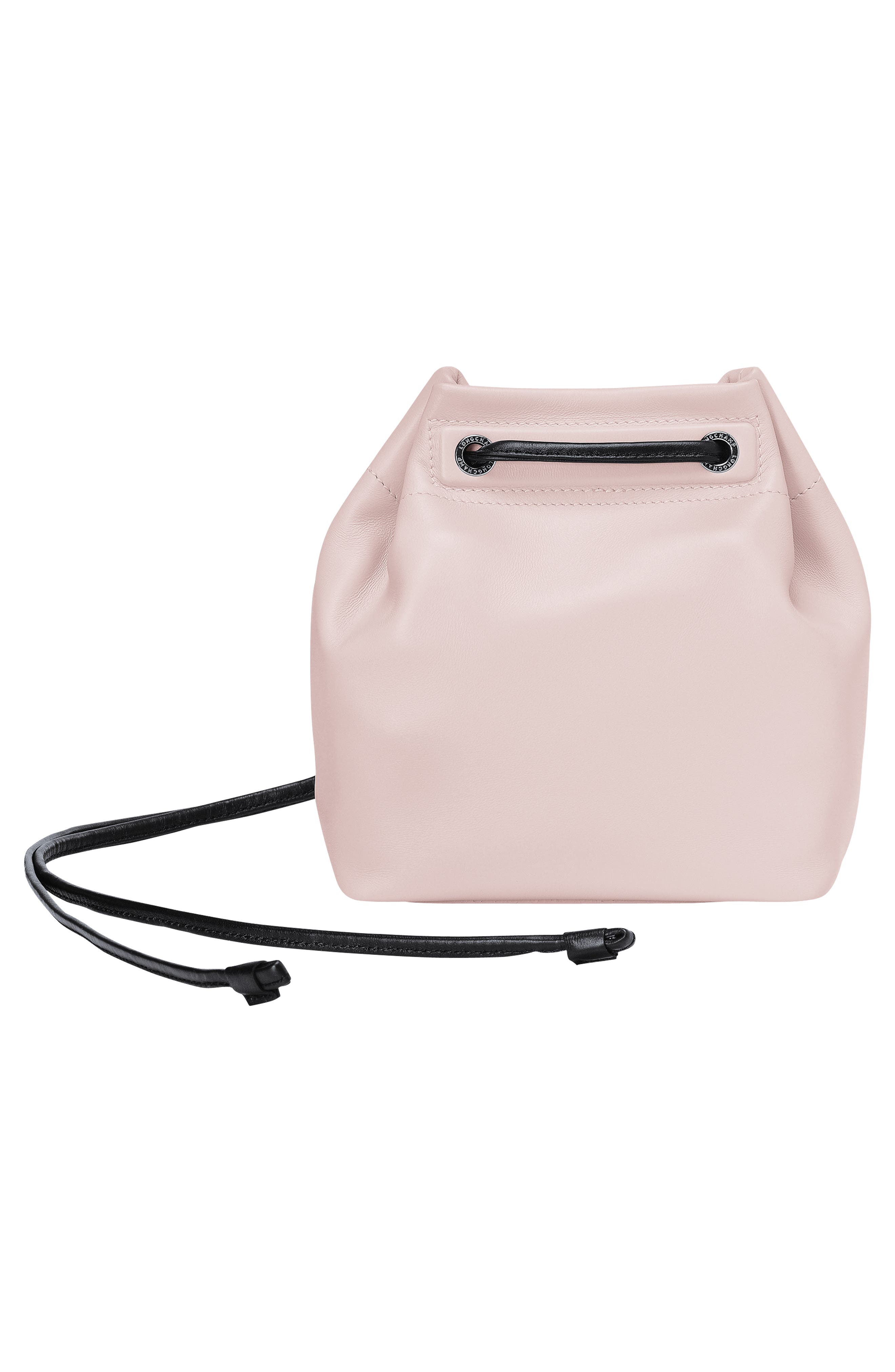 Longchamp Mini Roseau Lambskin Leather Bucket Bag, Alternate, color, Powder
