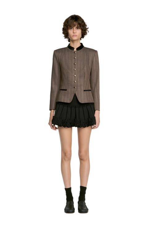 Striped Wool Suit Jacket