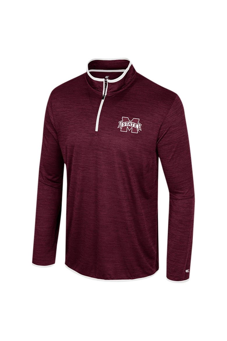 Men's Colosseum Maroon Mississippi State Bulldogs Wright Quarter-Zip Windshirt, Alternate, color, Maroon