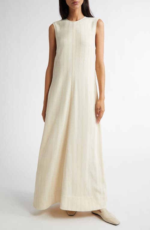 Totême Toteme Woven Stripe Sleeveless A-line Dress In Ecru