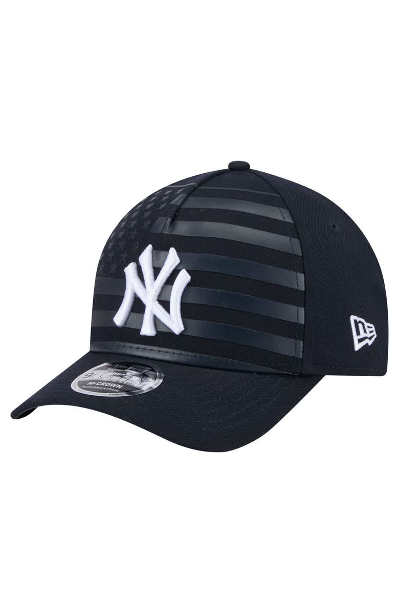 New Era Men's New Era Navy New York Yankees American Flag 9FORTY M-Crown A-Frame Adjustable Hat, Main, color, 
