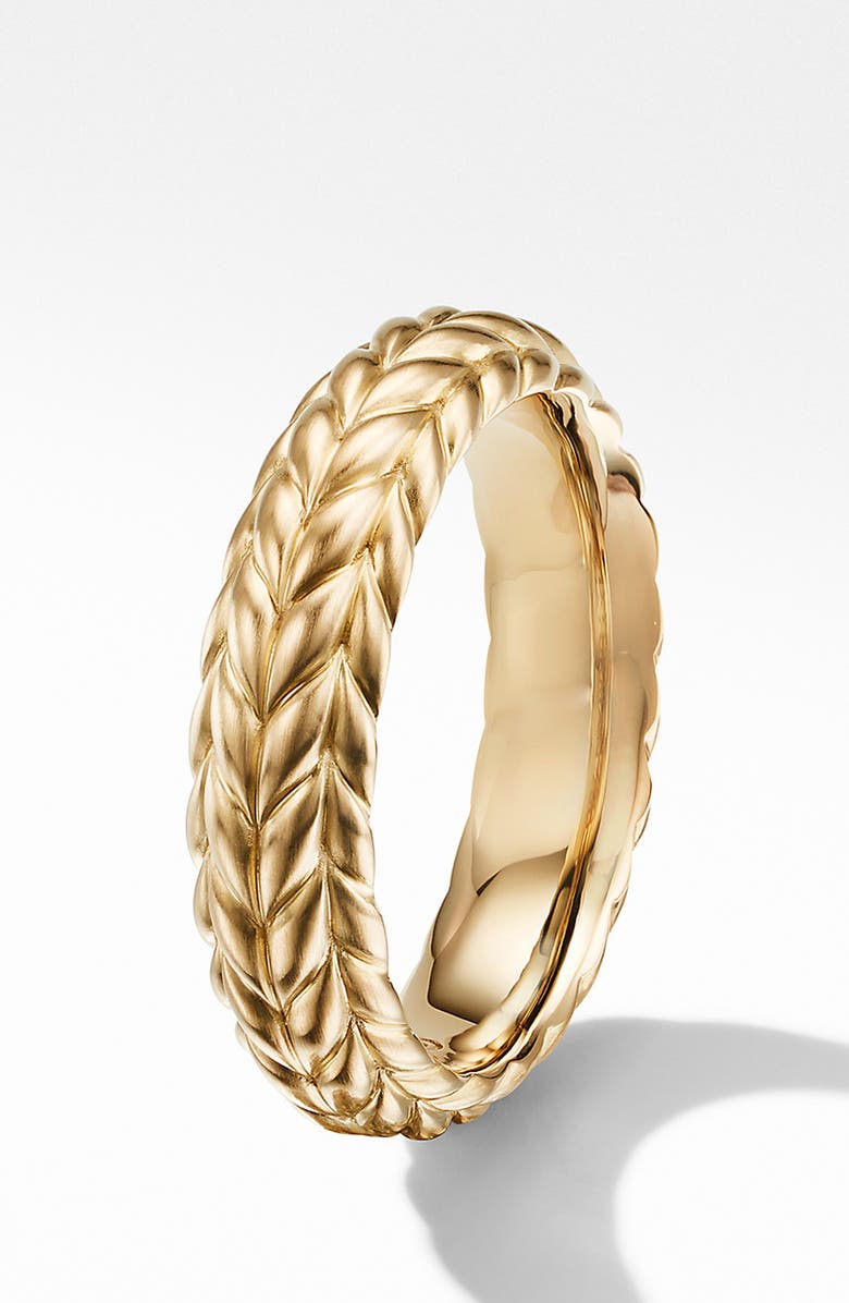 David Yurman Chevron 18K Gold Band Ring, Main, color,