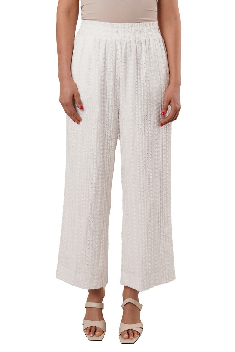 Eyelet Pants, Main, color, WHITE
