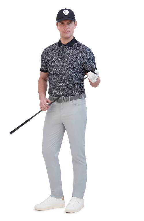 Ben Sherman Mono Dot Print Tech Jersey Golf Polo In Black