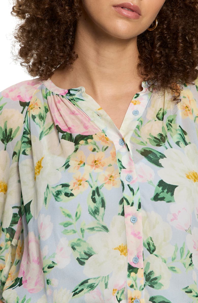 Sanctuary Favorite Girl Front Button Top, Alternate, color, Spring Floral Blue