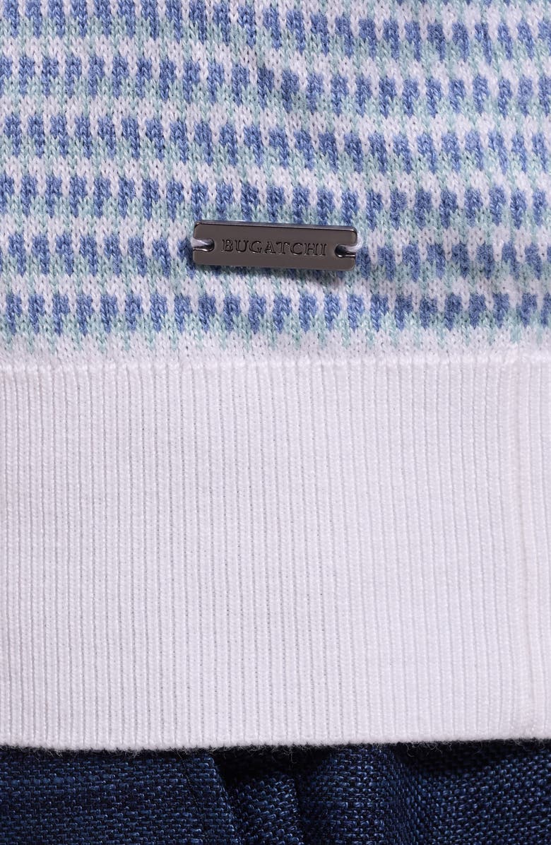 Bugatchi Johnny Collar Stripe Sweater, Alternate, color, Peacock