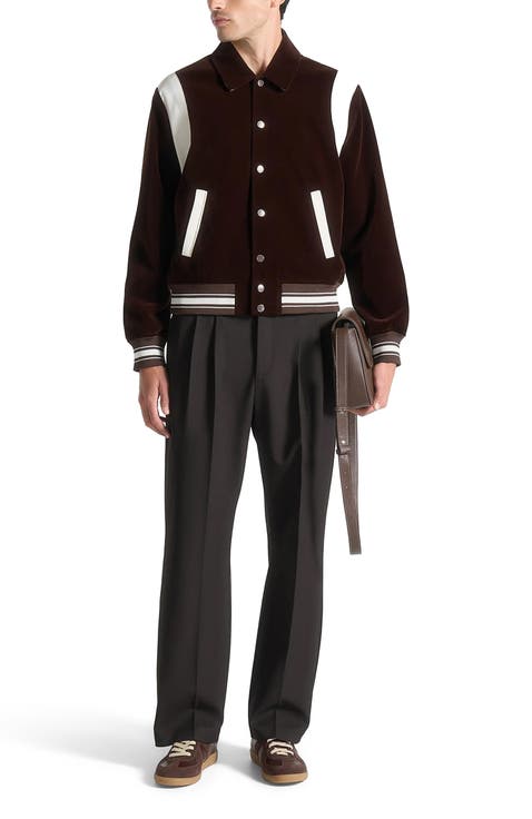Nico Velvet & Satin Varsity Jacket