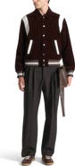 Manière De Voir Nico Velvet & Satin Varsity Jacket
