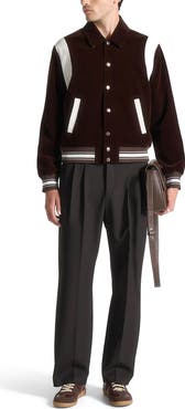 Manière De Voir Nico Velvet & Satin Varsity Jacket