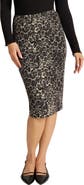matty m. Printed Knit Midi Pencil Skirt