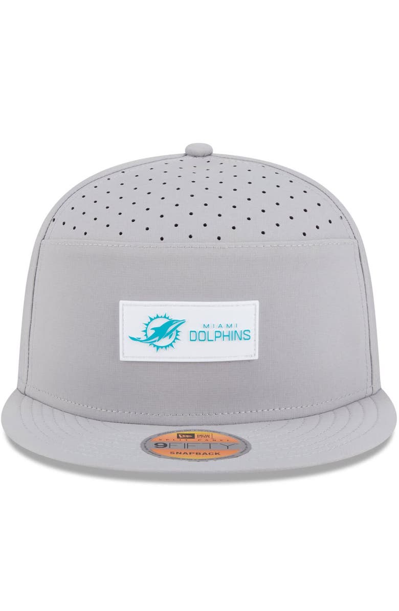 New Era Men's New Era Gray Miami Dolphins 2025 Sideline Split Panel 9FIFTY Snapback Hat, Alternate, color, Gray
