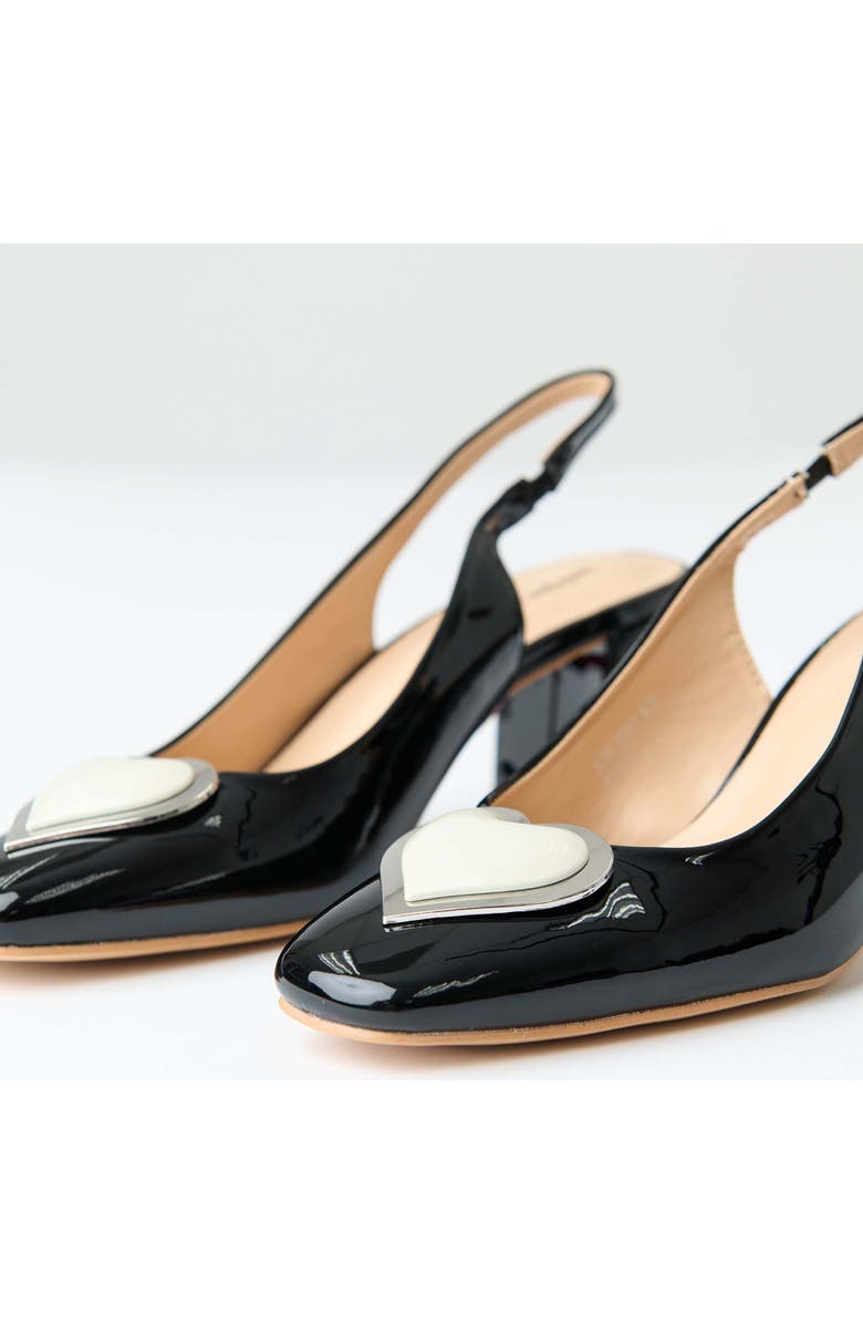 Unique Vintage Heart Leatherette Slingback Heels, Alternate, color, Black & White Heart