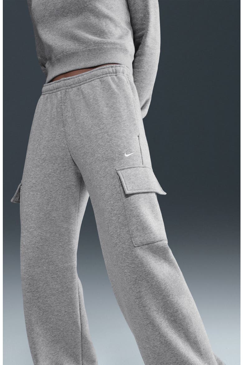 Sportswear Phoenix Fleece Wide Leg Cargo Sweatpants, Alternate, color, DARK GREY HEATHER/ SAIL