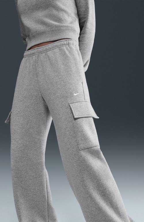 Nike Sportswear Phoenix Fleece Wide Leg Cargo Sweatpants In Gray