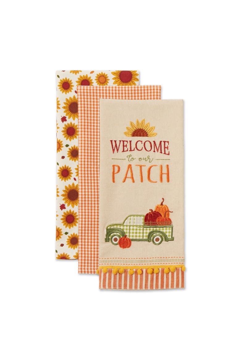 Pumpkin Patch Truck Assorted Dishtowel Set/3, Alternate, color, Pumpkin Truck