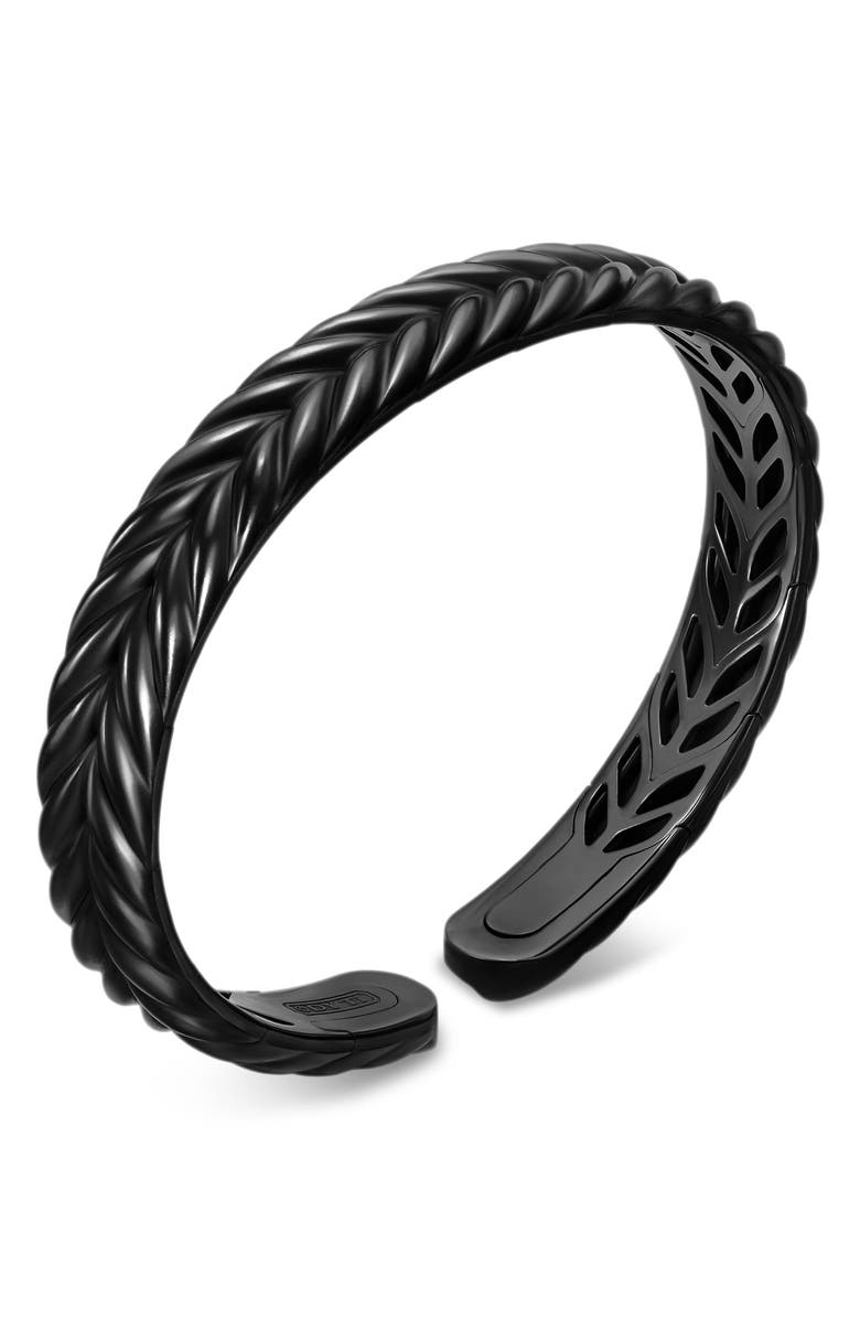 David Yurman Chevron Flex Bracelet in Black Titanium, 10mm, Alternate, color, Alternative Material