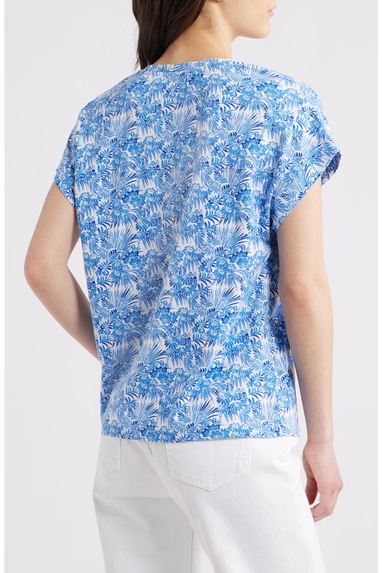 Kauai Fantastic Fronds V-Neck T-Shirt, Alternate, color, BLUE/ WHITE