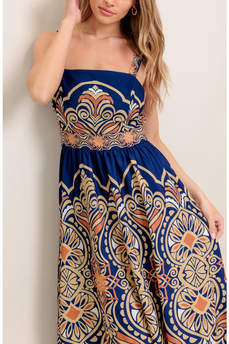 Square Neck Midi Dress, Alternate, color, NAVY