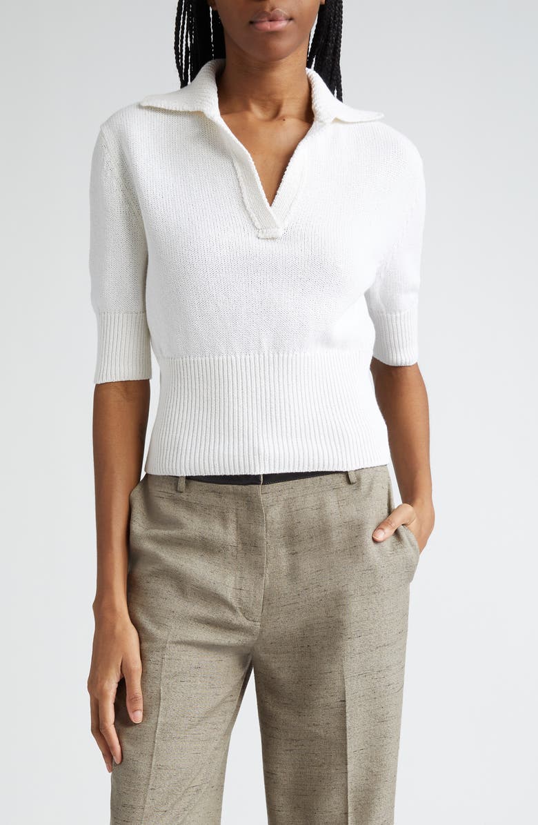 Proenza Schouler Reeve Polo Sweater, Main, color, Off White