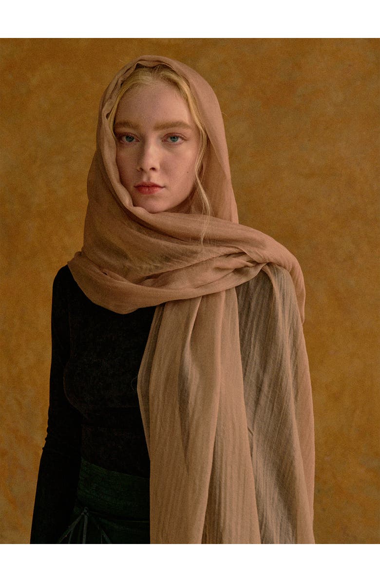Lost Pattern "Featherlight" Oversized Cashmere Scarf, Alternate, color, Light Tan
